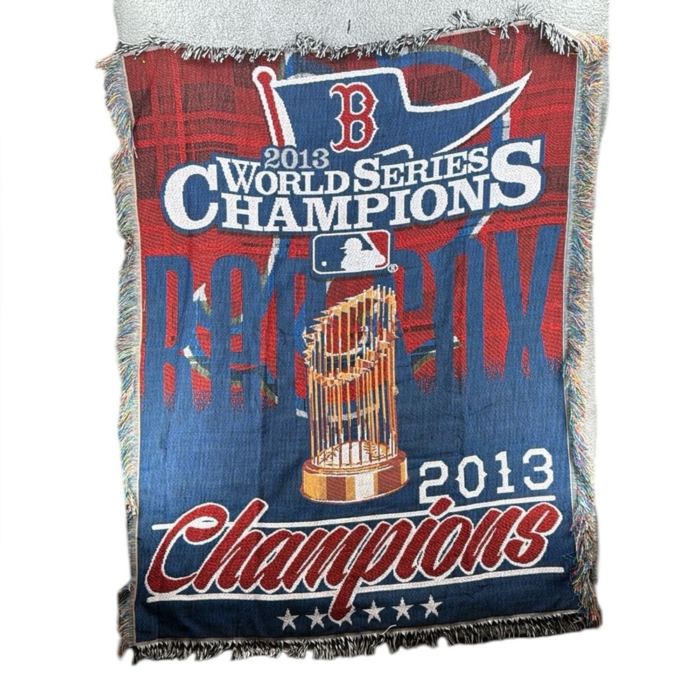 MLB Boston‎ Redsox  2013 World Series Champions Knit Throw Blanket